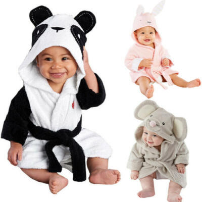 

Infant Baby Bath Towel Animal Bathrobe Coral Fleece Blanket Hooded Wrap Panda