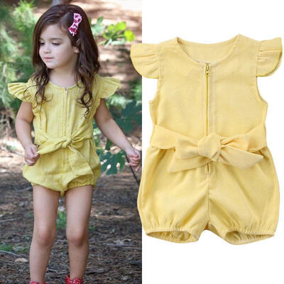 

US Girls Romper Newborn Baby Clothes Girls Sleeveless Jumpsuit Kids Outfit Set