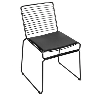 

2pcs Modern Minimalist Style Chair Wire Leisure Chair for Cafe Black Color