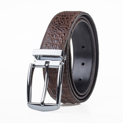 

New Men leather belt high quality Alloy pin buckle belt Business affairs Men high quality casual solid color belt