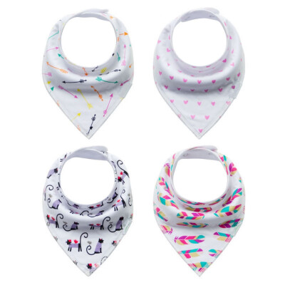 

Multi-function Baby Bibs Saliva Towel Arrow Animal Cartoon Burp Cloths Triangle Cotton Accessories 4pcsSets