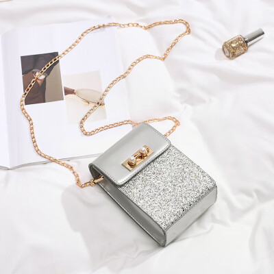 

Net red small bag female 2019 new wave fashion sequins mini mobile phone bag Korean version of the chain diagonal cross package small square bag