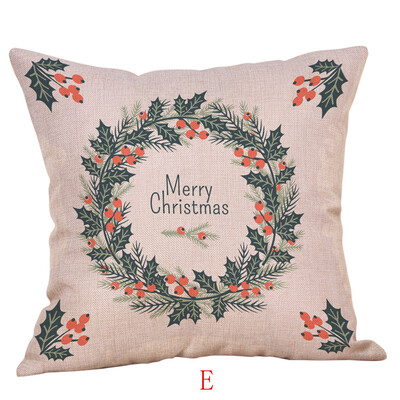 

Tailored Happy Christmas Pillow Cases Linen Sofa Cushion Cover Home Decor Pillow Case