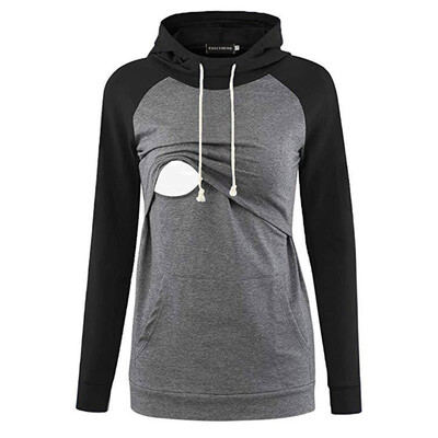

Women Pregnancy Nursing Hoodie Sleeve Maternity Hooded Breastfeeding Tops