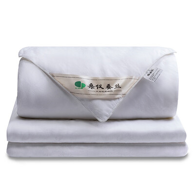 

SanYi Silk 100 Mulberry Natural Silk ComforterQuilt FallAutumn Season Queen 90×86inch 100 Cotton Sateen Casing Breathable