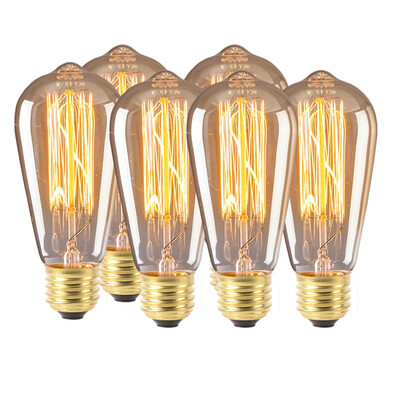 

〖Follure〗ST64 LED Bulb Decoration Retro Personality Bulb Transparent E26 E27 6PC