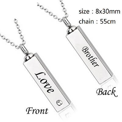

Square Cylinders Necklace for Ashes Lettering Heart Cremation Memorial Keepsake Pendant Necklace Jewelry Love Commemorative Gift