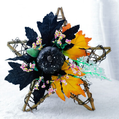 

Siaonvr Hanging Ornament Wooden Thanksgiving Black Pumpkin Star Shape Wall Ornament