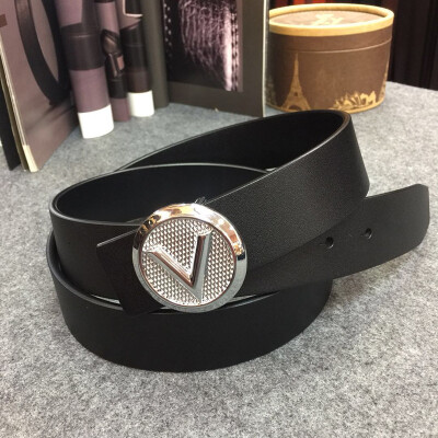 

Two-layer leather smooth buckle belt mens high-grade steel buckle pants belt leather belt belt men