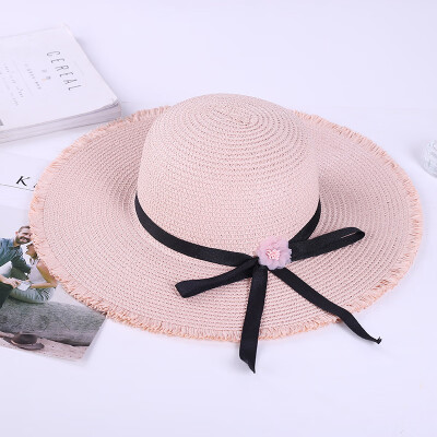 

Beach Hat Korean version of the beach hat female summer stars with a straw hat Bohemia large brim holiday visor