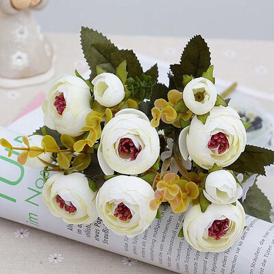 

5 Branches 10 Heads Simulated Camellia Flower Wedding Party Home Decoration