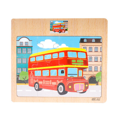 

Tailored Wooden Jigsaw Puzzle toy Children Cartoon Animal Traffic Learning Puzzle Toys