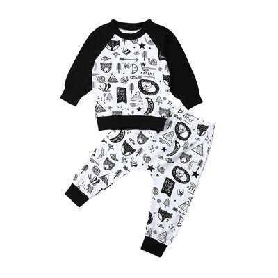 

Baby Clothes Toddler Boy Kids Boy Clothes Pullover Top Pants Outfits Cartoon New