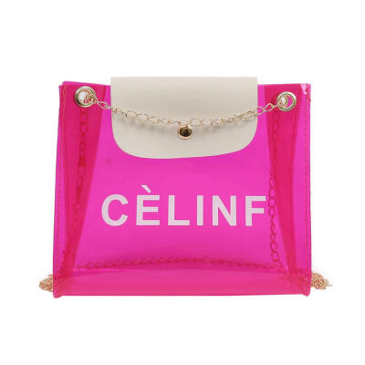 

Chain Clear Shoulder Messenger Handbags Women Candy Color Crossbody Bags