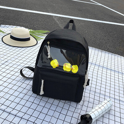 

Tailored Fashion Lady Solid Color Transparent Zipper Versatile Shoulder Bag Student Bag