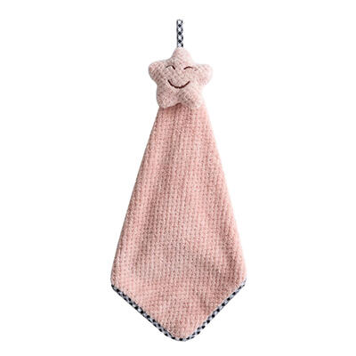 

Smiling Face Hand Towel Soft Absorbent Quick-Drying Hanging Cloth Dishcloth