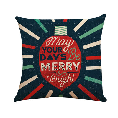 

Siaonvr Xmas Cotton Pillow Case Linen Cushion Cover Merry Christmas Home Decoration
