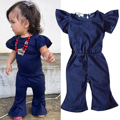 

Fashion Children Girls Kids Denim Romper Jumpsuit Summer Playsuit Casual 1-7Y
