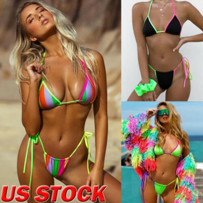 

Women Push-up Padded Bra Bandage Bikini Set Swimsuit Triangle Swimwear Bathing
