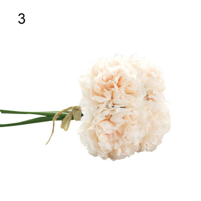 

1 Bouquet 5 Pcs Artificial Flower Fake Peony Wedding Bridal Party Shop Decor