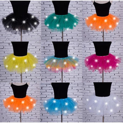 

Halloween Tutu LED Short Skirts Party Ballet Rainbow Layered Dancing Dress Light