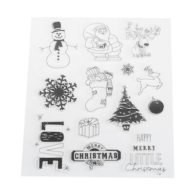 

Christmas StampChristmas Tree Silicone Clear Stamp Scrapbook Album Home Decor Gift Card Kid Adult Craft DIYChristmas decoration