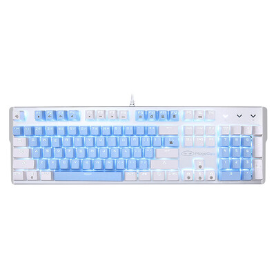 

MageGee mechanical storm keyboard wired mechanical gaming keyboard USB backlit computer office keyboard white&blue mixed green axis