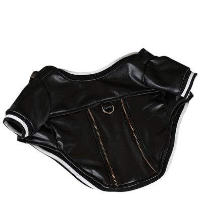 

Fashion dog waterproof plush leather jacket plus velvet clothes pet cat dog jacket autumn&winter warm dog clothes