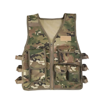 

Kids Outdoor Vest Waistcoat Adjustable Children Camouflage Multi-pockets Jacket for Camping Hunting Games Hiking Equipment