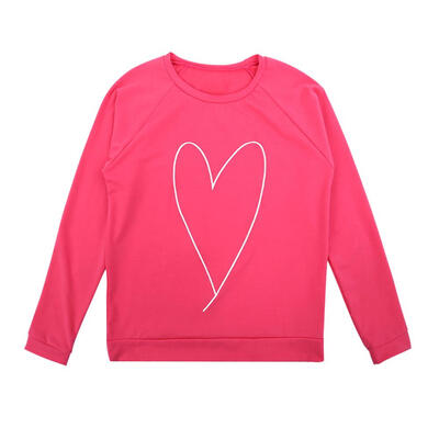 

Long Sleeve Embroidery Heart Shape T-shirt Family Clothes Mother Child Tops