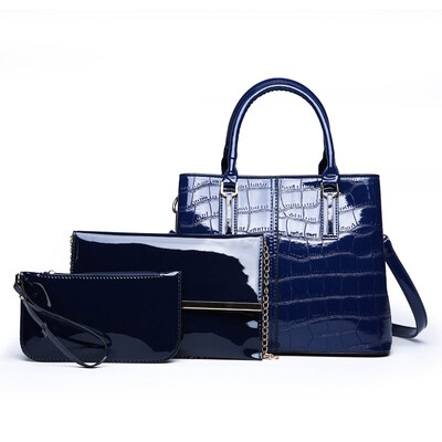 

new patent leather crocodile pattern handbag fashion ladies single shoulder mother bag Messenger bag