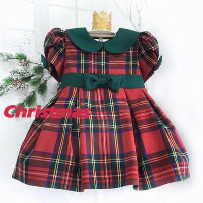 

Xmas Toddler Kids Baby Girl Clothes Short Sleeve Christmas Bowknot Tutu Dress