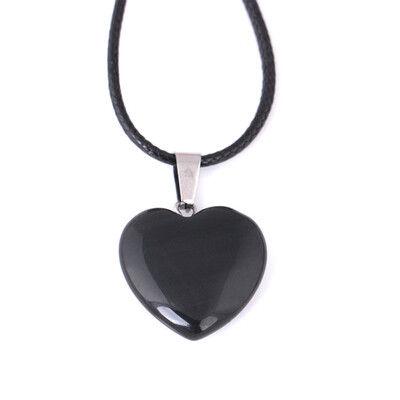 

Natural Crystal Stone Love Heart Necklaces & Pendant For Lover Pink Quartz White Crystal Healing Jewelry