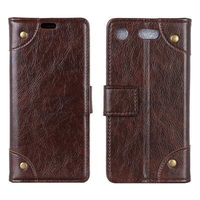 

MOONCASE Sony Xperia XZ Premium Copper Buckle Napa Leather Case - Coffee