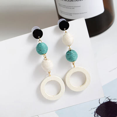 

EK115 Korean Style Fashion Wood Drop Earrings for Women Brincos Dangle Earring Retro Geometric Jewelry Statement Party Gifts