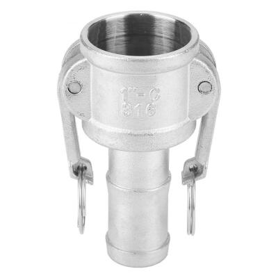 

Greensen 1pc Stainless Steel 316 Type C Camlock Adapter Coupling Female End x Male Barb DN25 G1