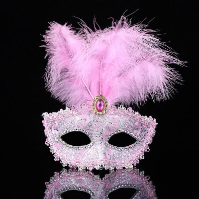 

FUNNYBUNNY Leather Feather Mask Prom Mask Party Christmas Halloween Masquerade Mask Adults Upper Half Face