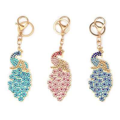 

YIWULA3Pcs DIY Toy Peacock 5D Diamond Painting KeyRing Key Chain Pendant Gift