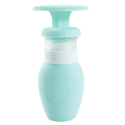 

2-in-1 70ml Portable Silicone Squeeze Bottle with Detachable Cleaning Face Brush Shampoo Lotion Container Empty Bottles Travel Acc