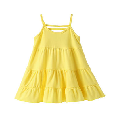 

Cute Solid Color Ruffled Sling Sundress Summer Kids Girls Sleeveless Dress