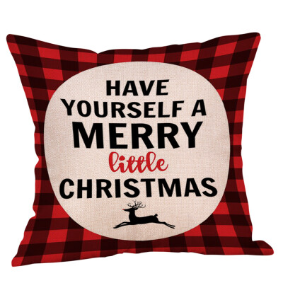 

Tailored Merry Christmas Xmas Gift Plaid Throw Pillow Case Cover Cushion 18 x 18 Inch