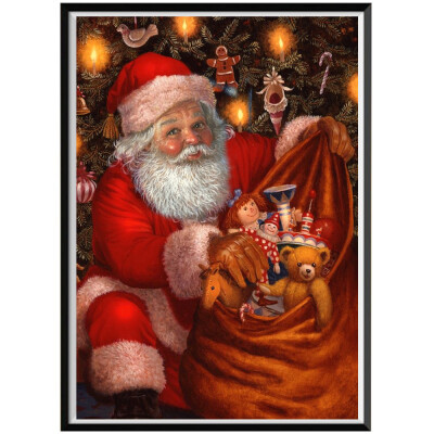 

Needlework DIY 5D Embroidery Christmas Santa Claus Full Rhinestone Cross Stitch Diamond Painting Kit