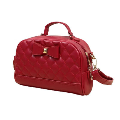 

New Women Handbag PU Leather Bowknot Candy Color Zipper Casual Small Crossbody Shoulder Messenger Bag Tote