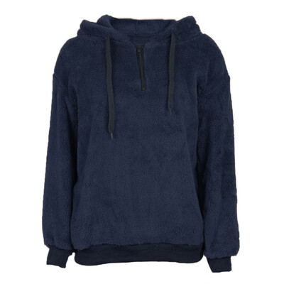 

Women Winter Thick Warm Hoody Long-sleeved Hooded Solid Color Plus Size Sweatshirt Pocket Fleece Casual Spring Jacket
