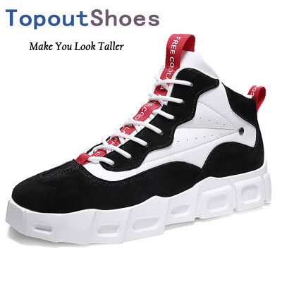 

TopoutShoes Men Elevator Skateboarding Shoes High Top Height Increasing Sneakers Make You Taller 28Inch 7cm