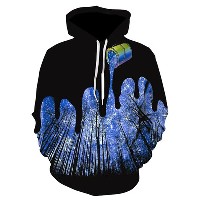 

Toponeto Mens New Style 3D Printed Hoodie Hooded Loose Long Sleeve Sweatershirt Tops
