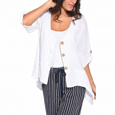 

Solid color loose cardigan long sleeve three button casual wild shirt shirt women