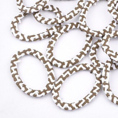 

Handmade Raffia Woven Linking Rings with Iron & Aluminum Findings Oval Platinum Camel 515x37x4mm Inner Diameter 25x40mm