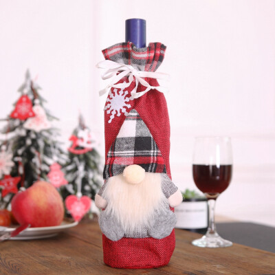 

Tailored Champagne Bottle Bag Christmas Stereo Old Man Linen Bottle Set Party Decoration