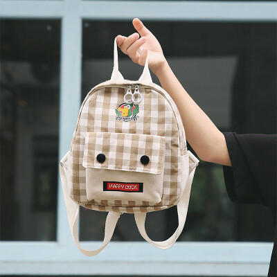 

Bag ins wind shoulder bag female 2019 new fashion trend plaid backpack Korean version of the simple Sen student bag